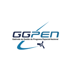 The logo for the Angola National Space Programme Management Office are the letters GGPEN in blue with a satellite circling it.