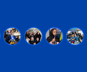 Images in circles side by side in one line of 2023 NASA Space Apps Challenge participants