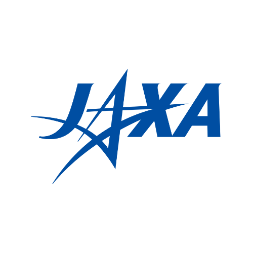 The logo for the Japan Space Agency features the stylized blue letters “JAXA,” with a sharp intersecting line forming an abstract star shape for the first “A.”