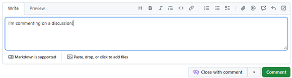 commenting on discussion